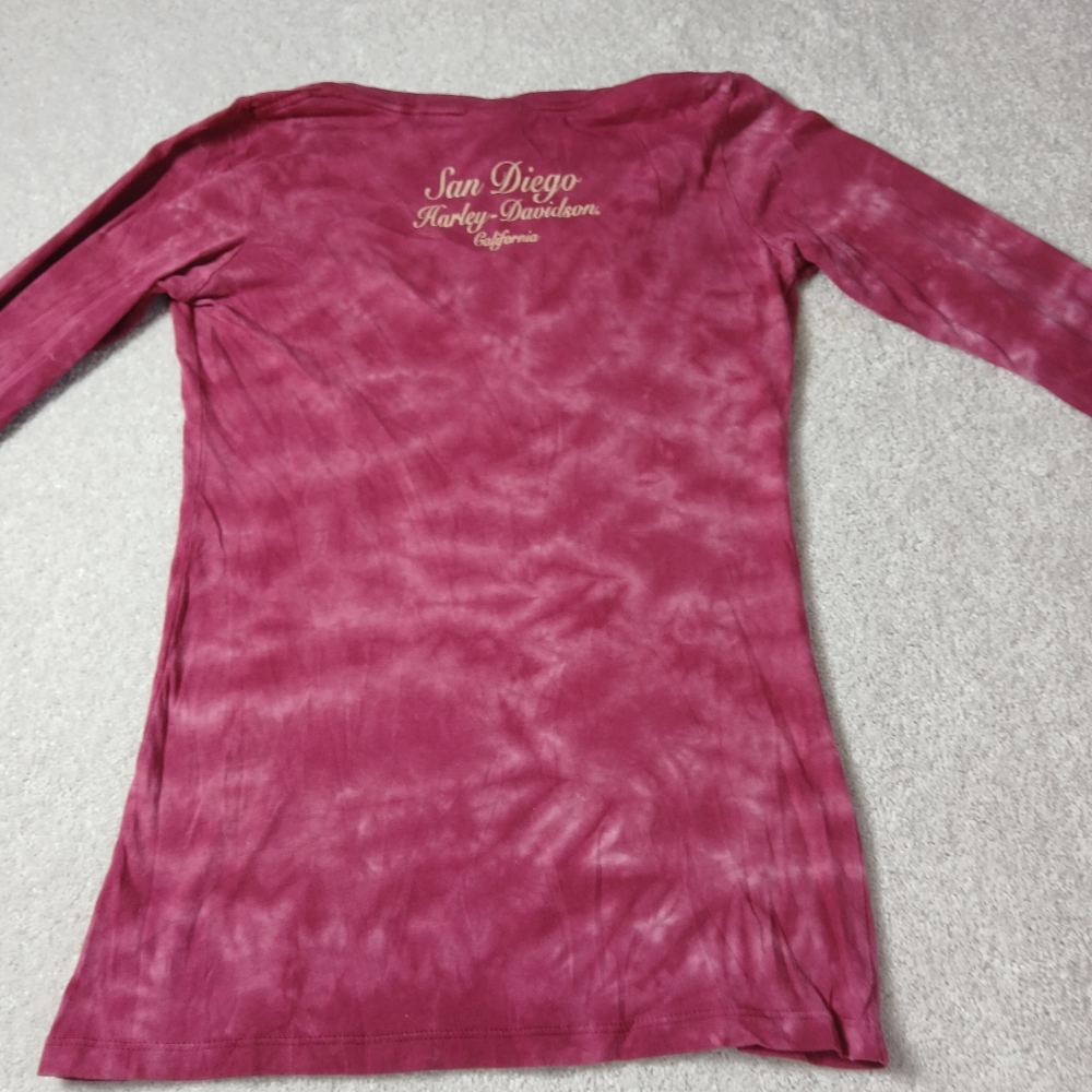 Harley-Davidson Red Long Sleeve Fitted Tee Large - Picture 9 of 10